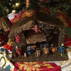 Handcrafted Nativity Scene with Figurines